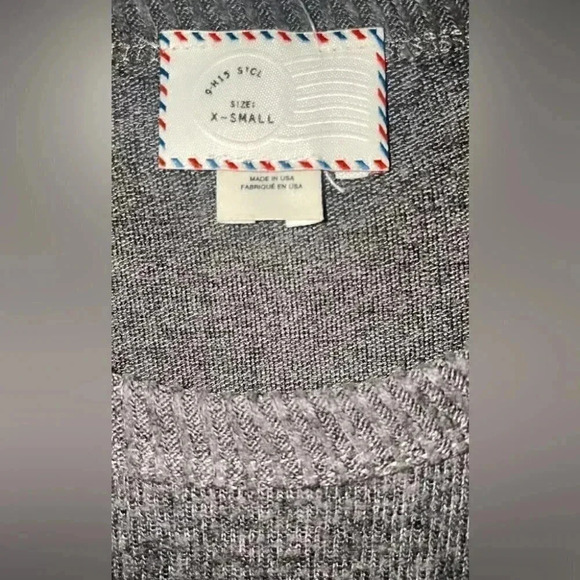 Anthropologie post stamp grey relaxed fit ruffled long sleeve sweater XS - Picture 4 of 5